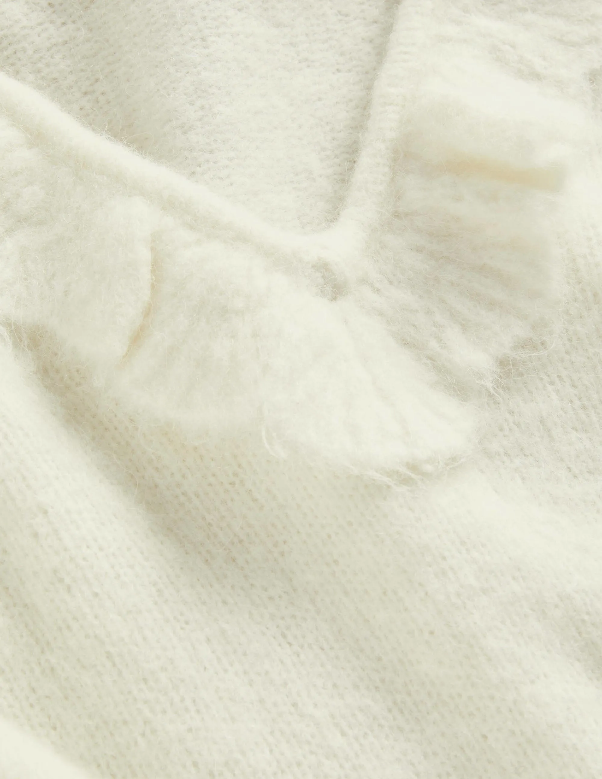 Fluffy Frill Jumper-Ivory