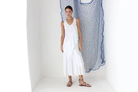 FOUND IN GREECE 90s Cotton Gauze Eyelet Dress