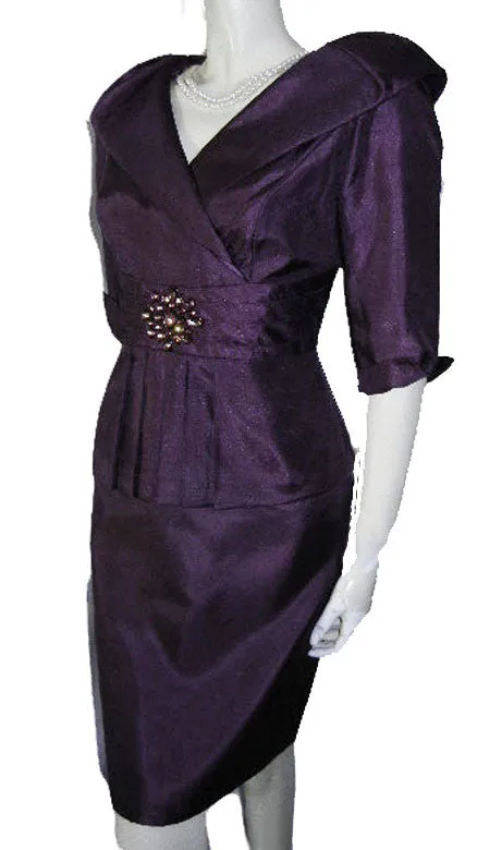 *GORGEOUS JESSICA HOWARD EVENING DRESS IN AUBERGINE – NEW WITH TAG