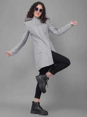 Grey Hooded Overcoat