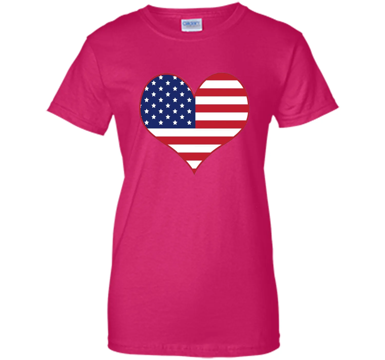 Happy Independence Day - American Flag Heart T-shirt
