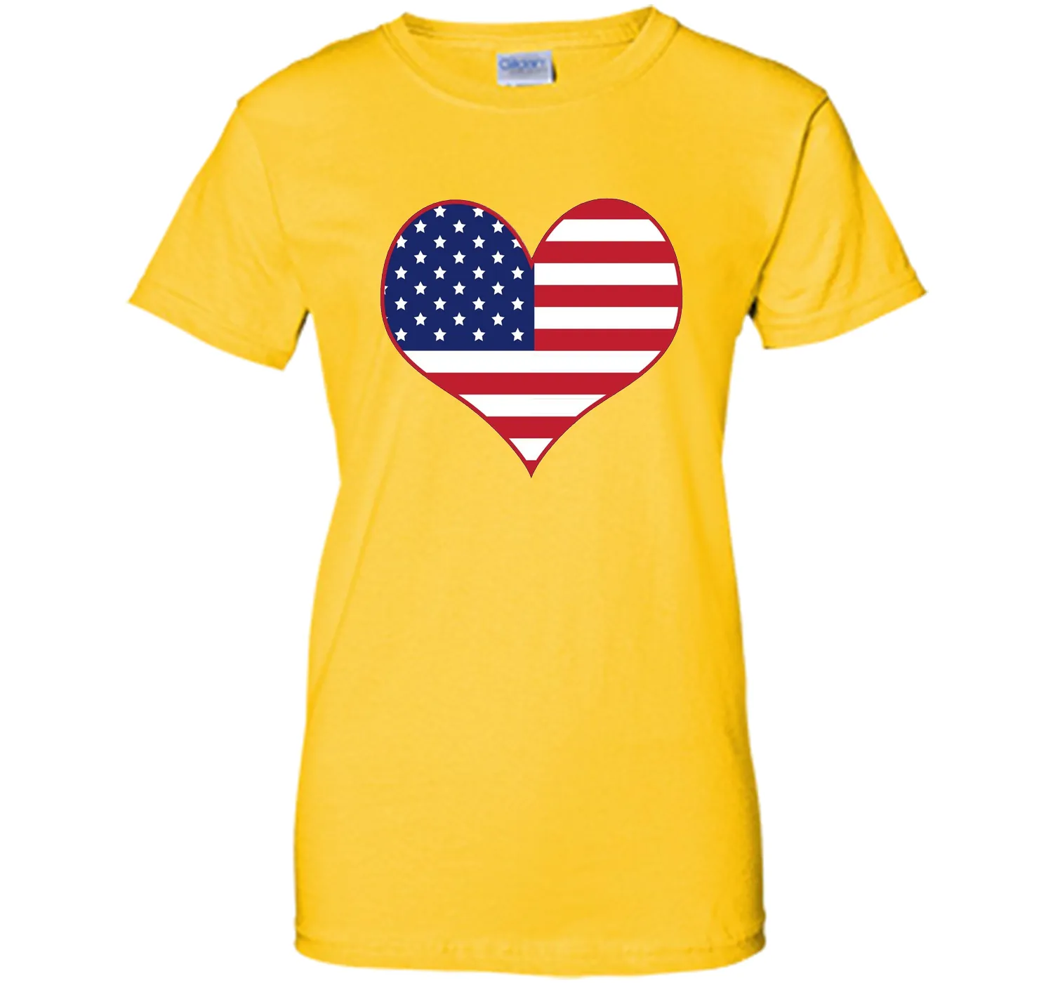 Happy Independence Day - American Flag Heart T-shirt