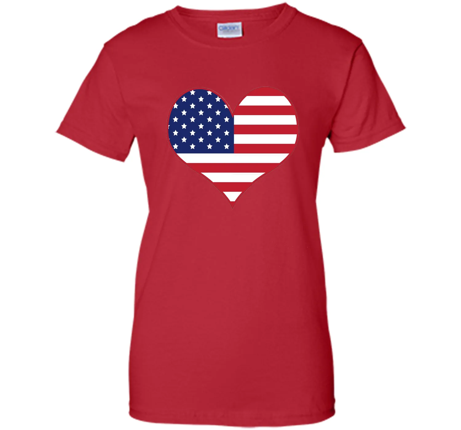 Happy Independence Day - American Flag Heart T-shirt