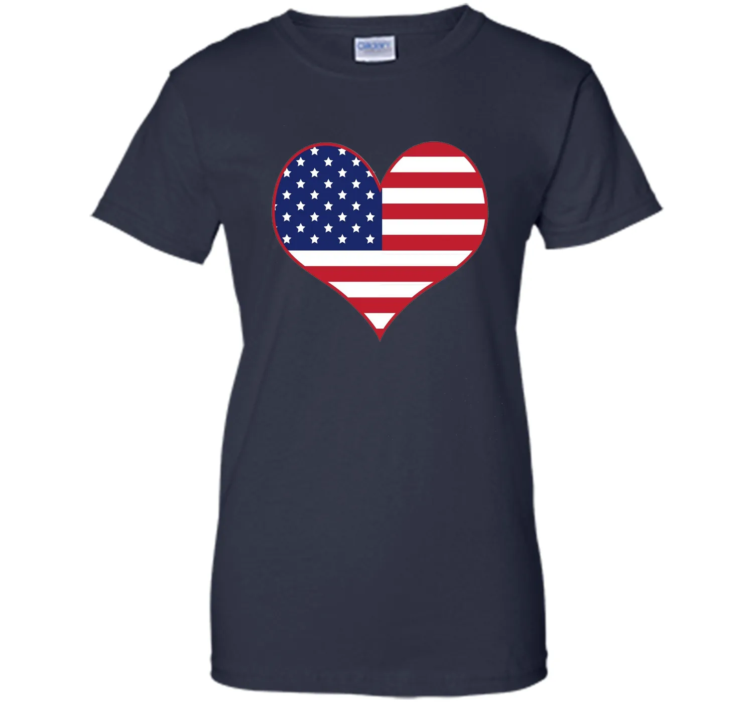Happy Independence Day - American Flag Heart T-shirt