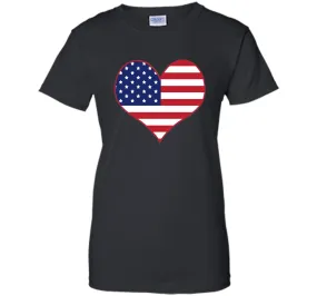 Happy Independence Day - American Flag Heart T-shirt