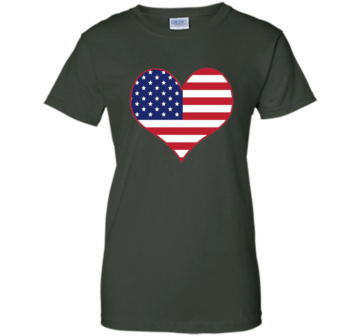 Happy Independence Day - American Flag Heart T-shirt