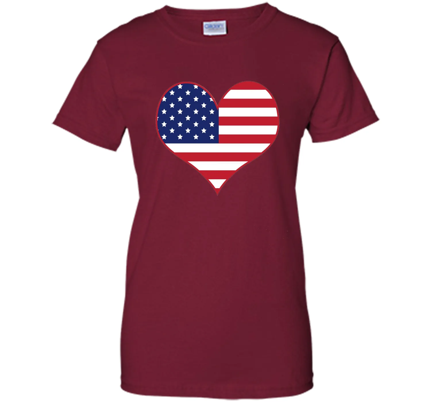 Happy Independence Day - American Flag Heart T-shirt