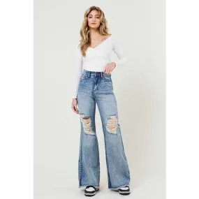 HIGH RISE WIDE LEG IN VINTAGE ACID WASH