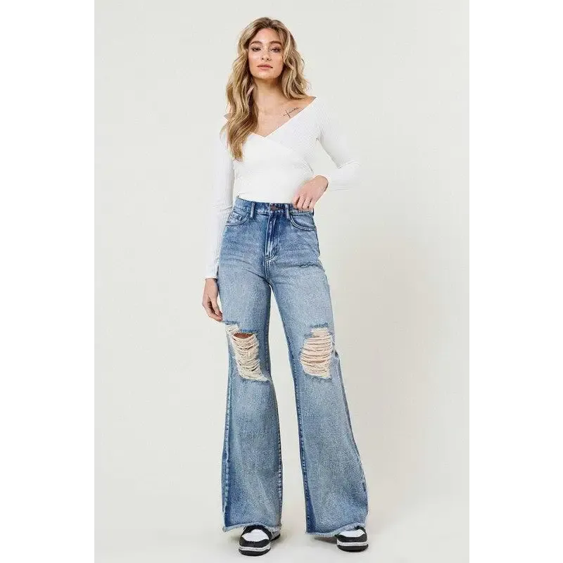 HIGH RISE WIDE LEG IN VINTAGE ACID WASH