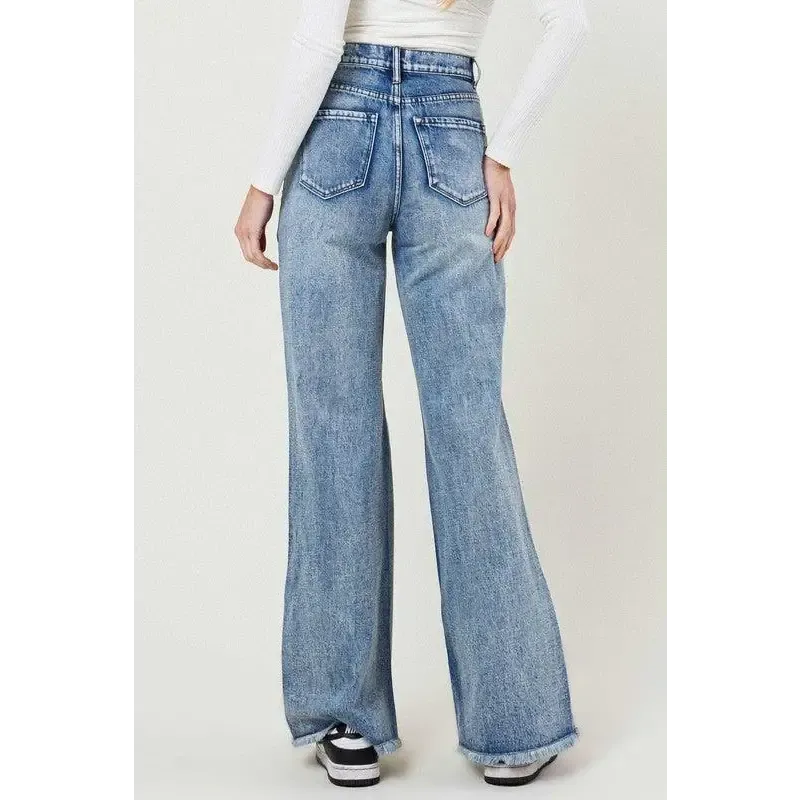 HIGH RISE WIDE LEG IN VINTAGE ACID WASH