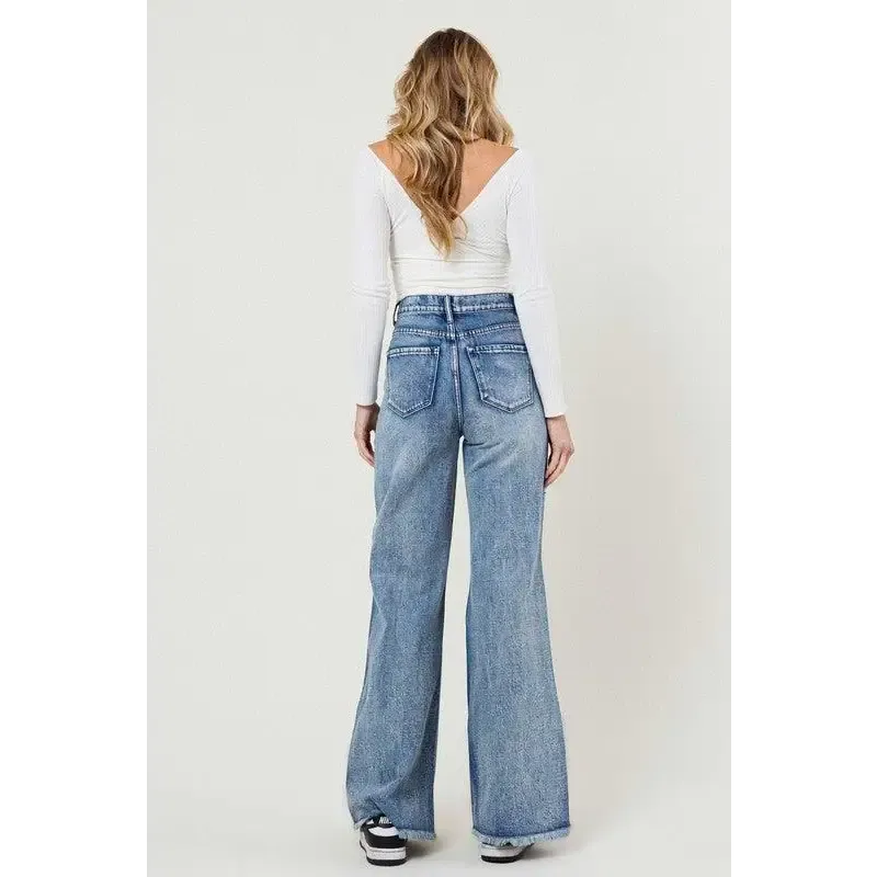 HIGH RISE WIDE LEG IN VINTAGE ACID WASH