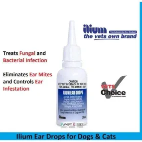 Ilium Ear Drops for Dogs & Cats, 20ml