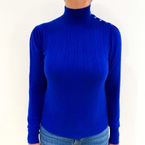 Indigo Blue Cable Cashmere Turtle Neck Jumper Medium