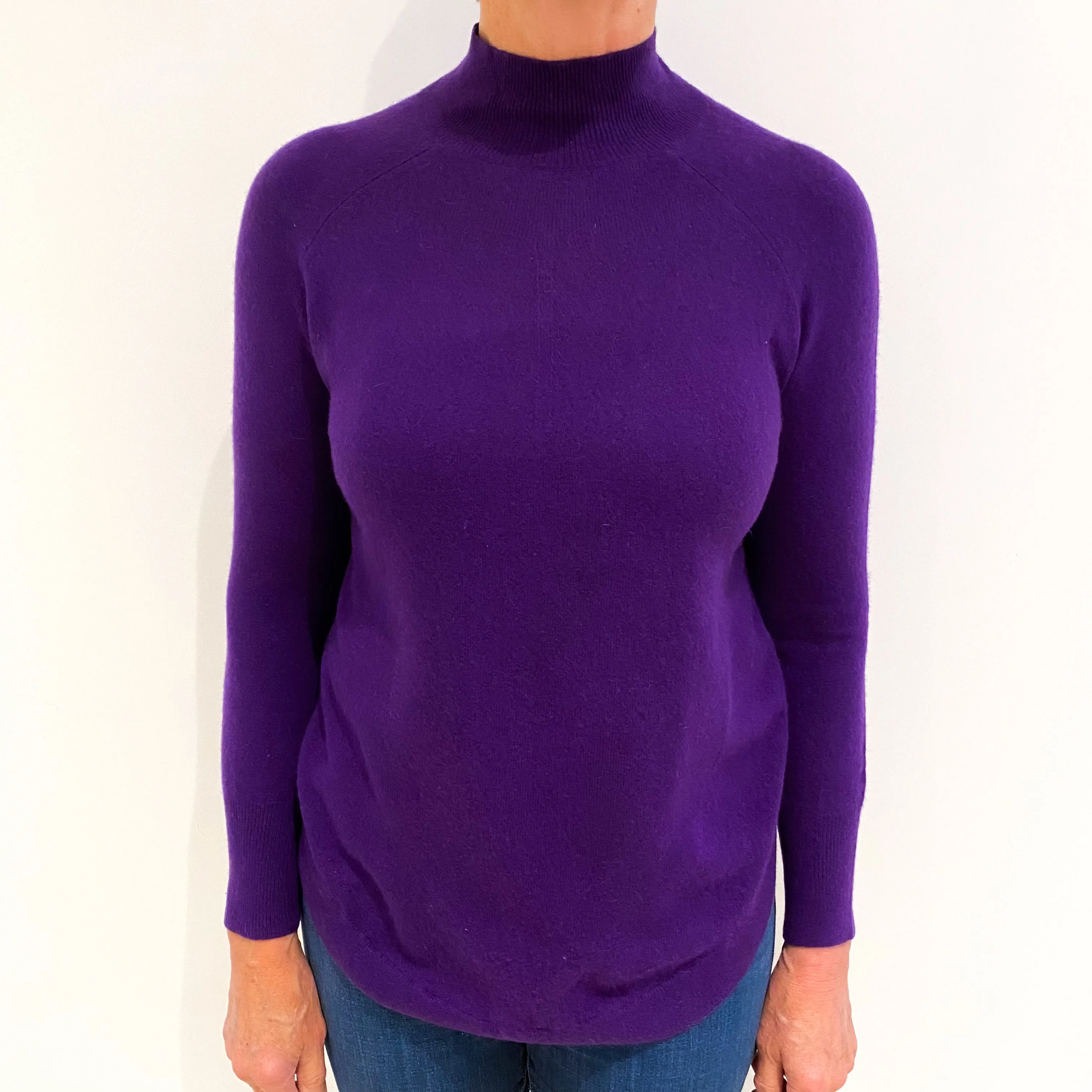 Iris Purple Cashmere Turtle Neck Jumper Medium