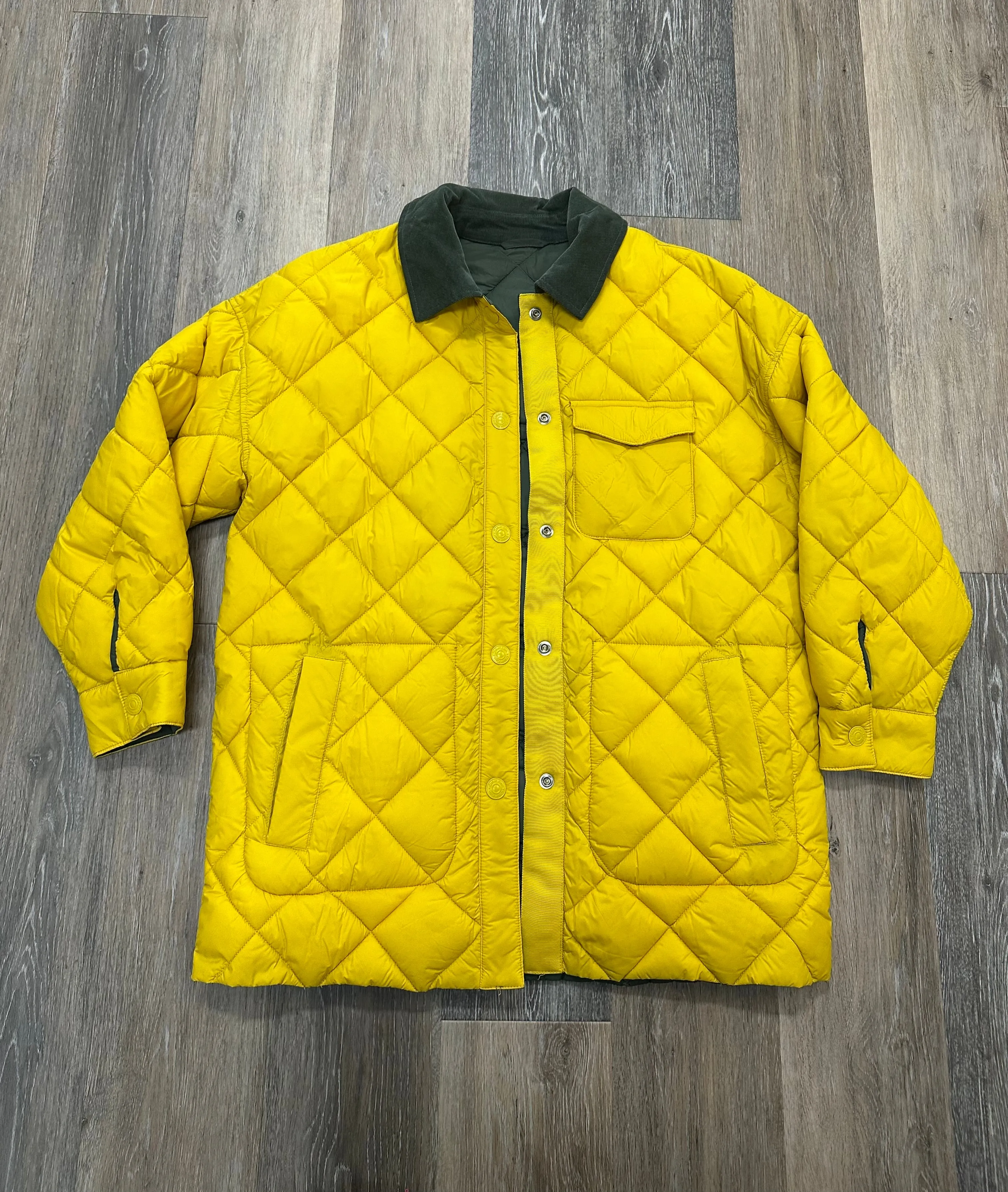 Jacket Puffer & Quilted By Calvin Klein In Yellow, Size: Xs