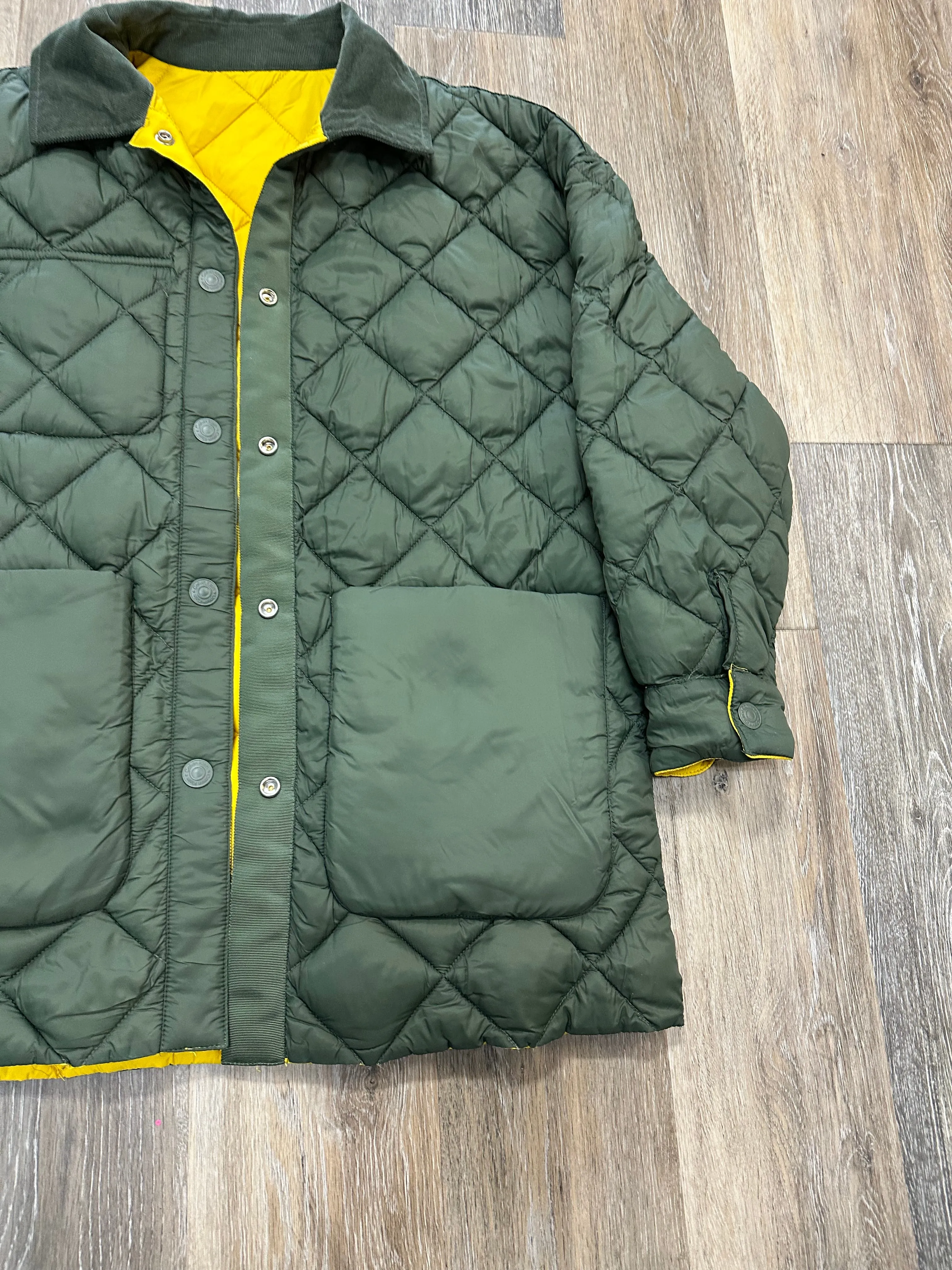 Jacket Puffer & Quilted By Calvin Klein In Yellow, Size: Xs