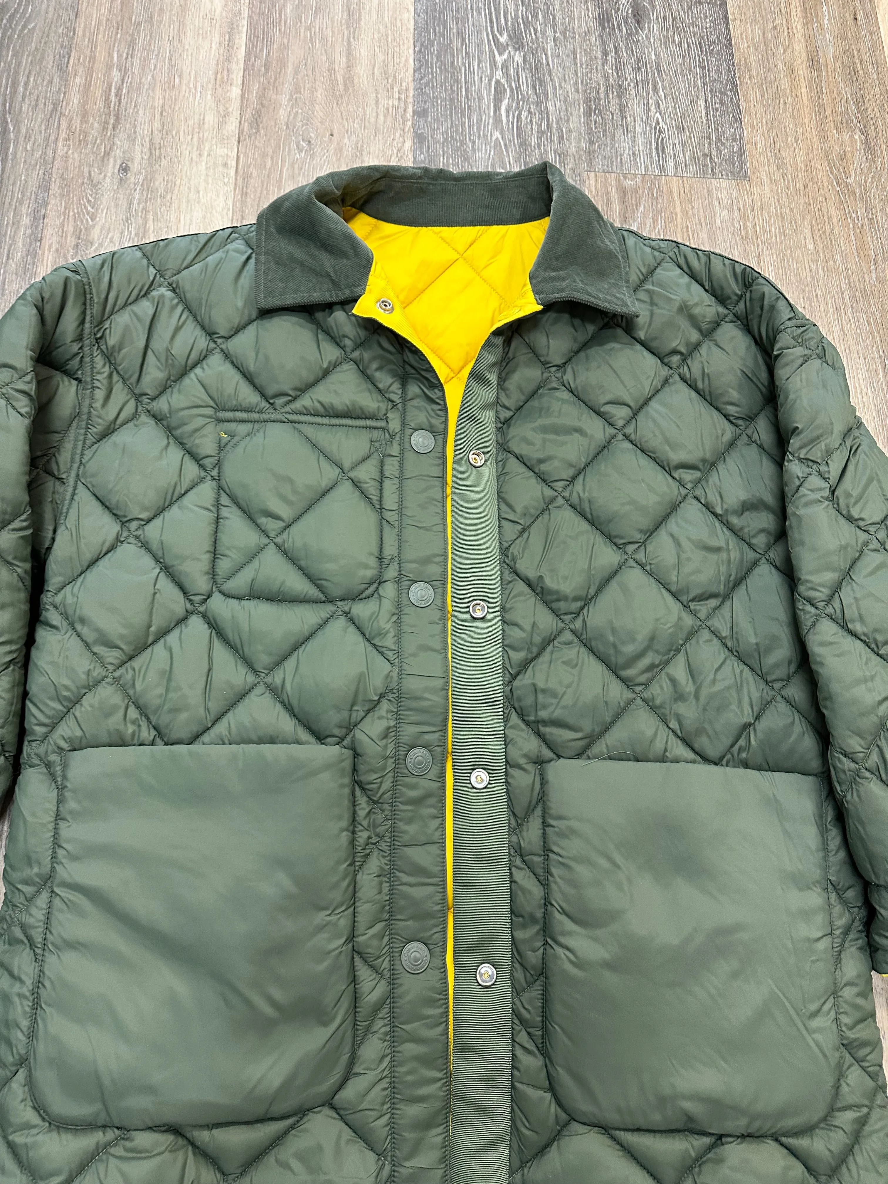 Jacket Puffer & Quilted By Calvin Klein In Yellow, Size: Xs