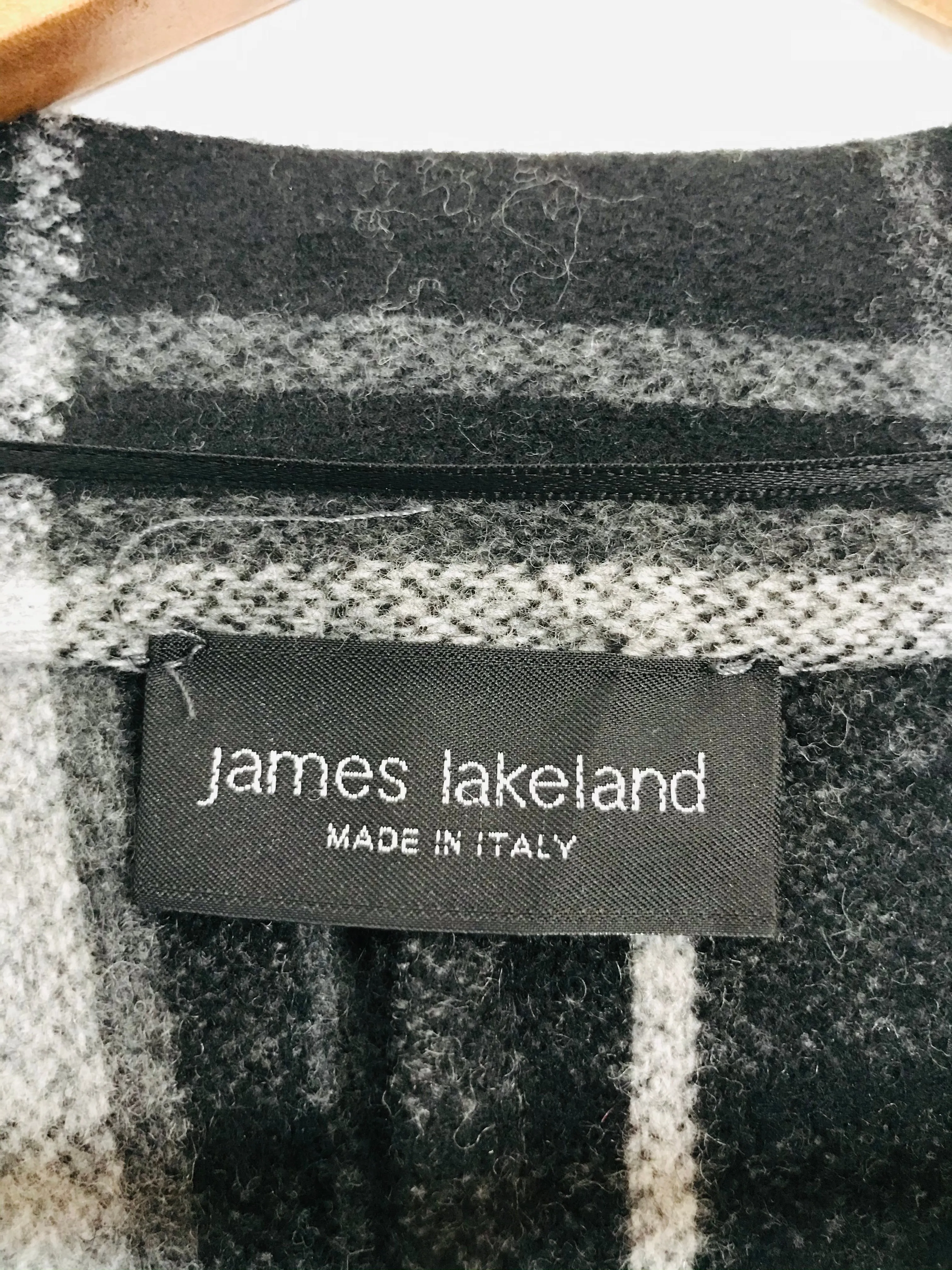 James Lakeland Women's Check Overcoat | XL | Grey