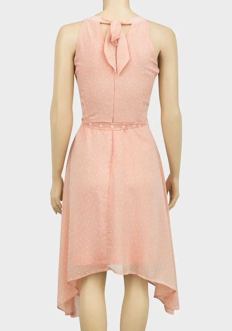 Ladies Polka Dot Hanky Hem Dress