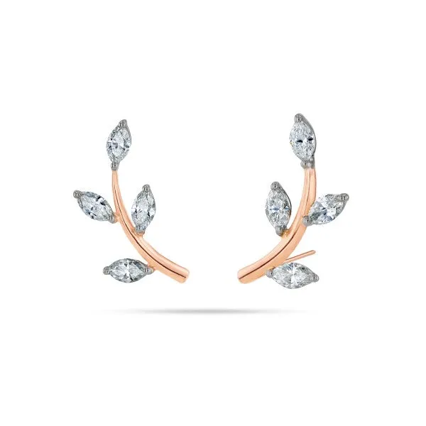 Leaf  Marquise Diamond Earrings
