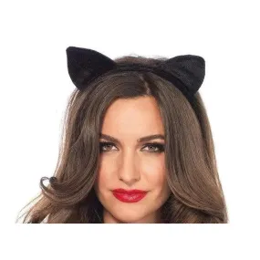 Leg Avenue Velvet Black Cat Ears One Size Black
