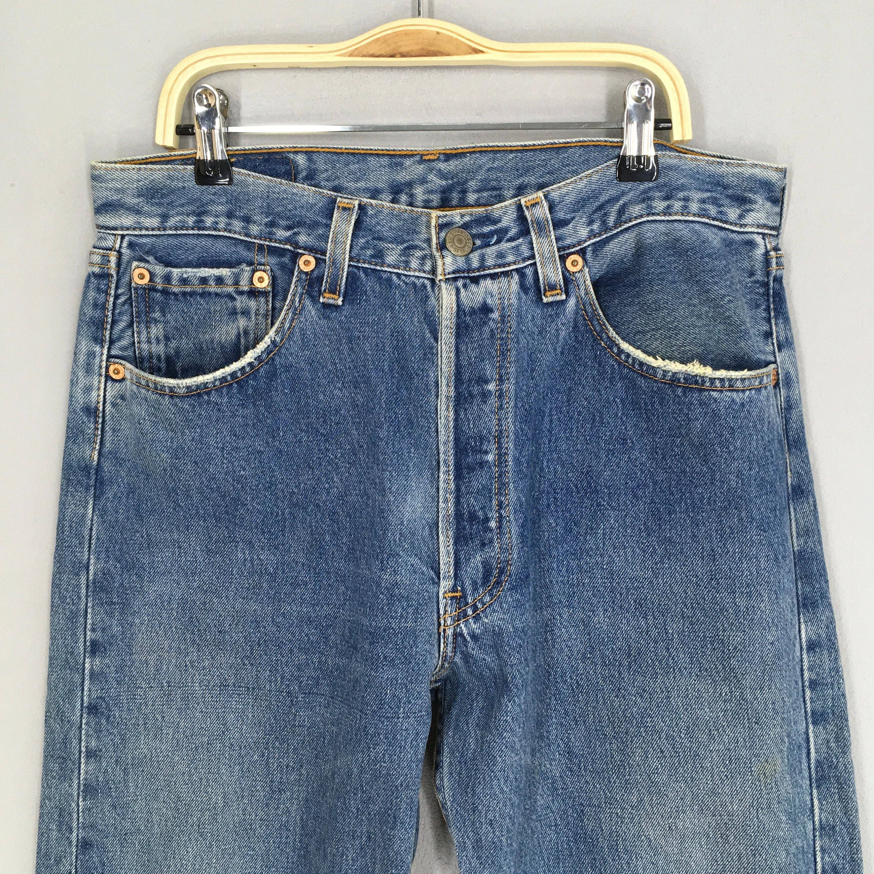 Levi's 501 Faded Blue Jeans Stonewash Size 30x32