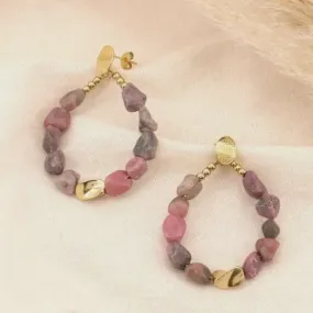 Lilas de Seine Natural Stone Drop Earrings