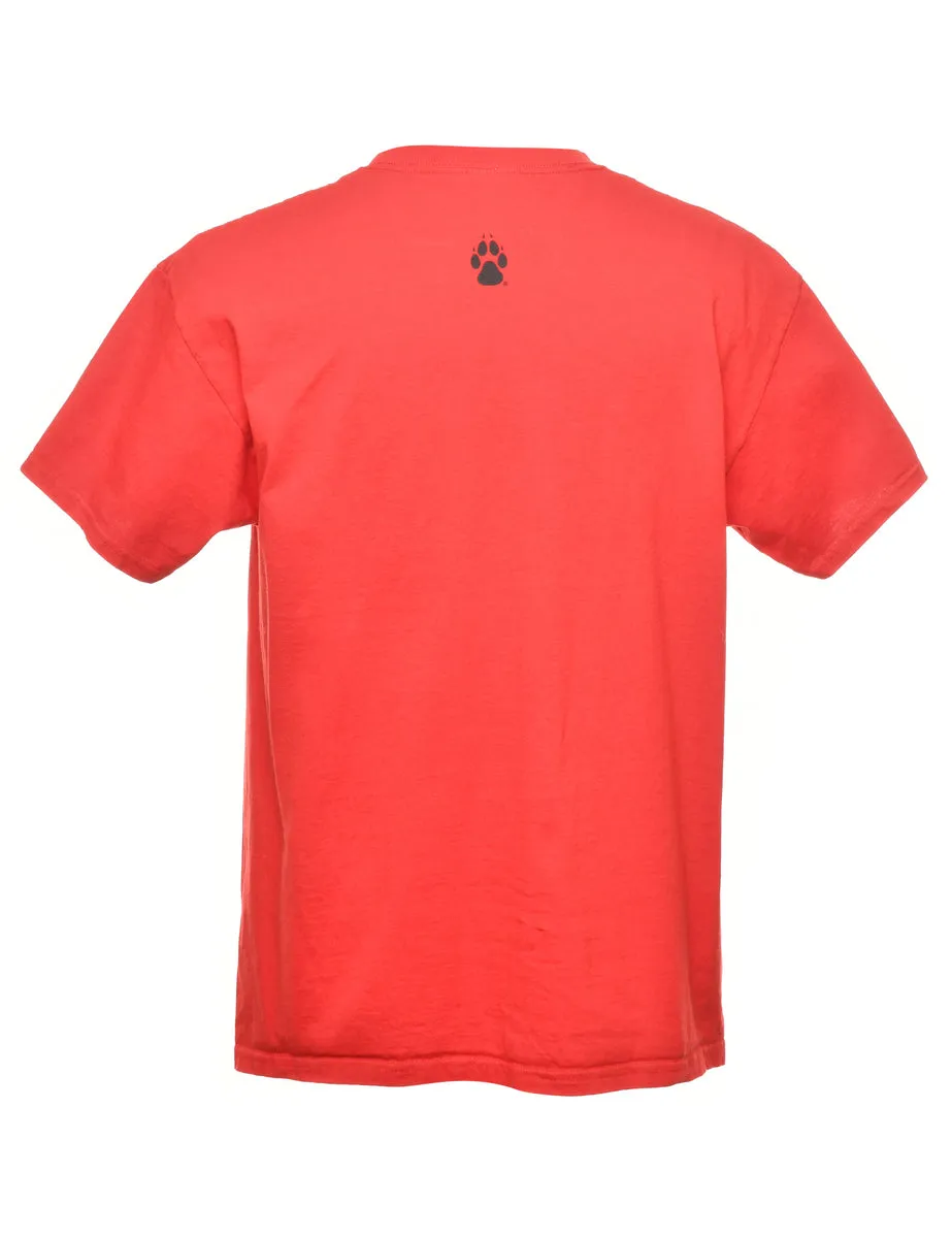 Lobos Printed Red T-shirt - L