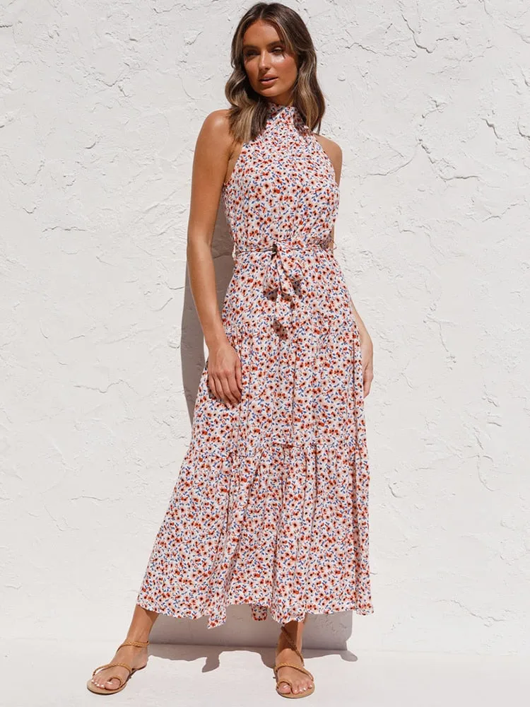 Long Dress Polka Dot Casual Dresses Black Sexy Halter Strapless