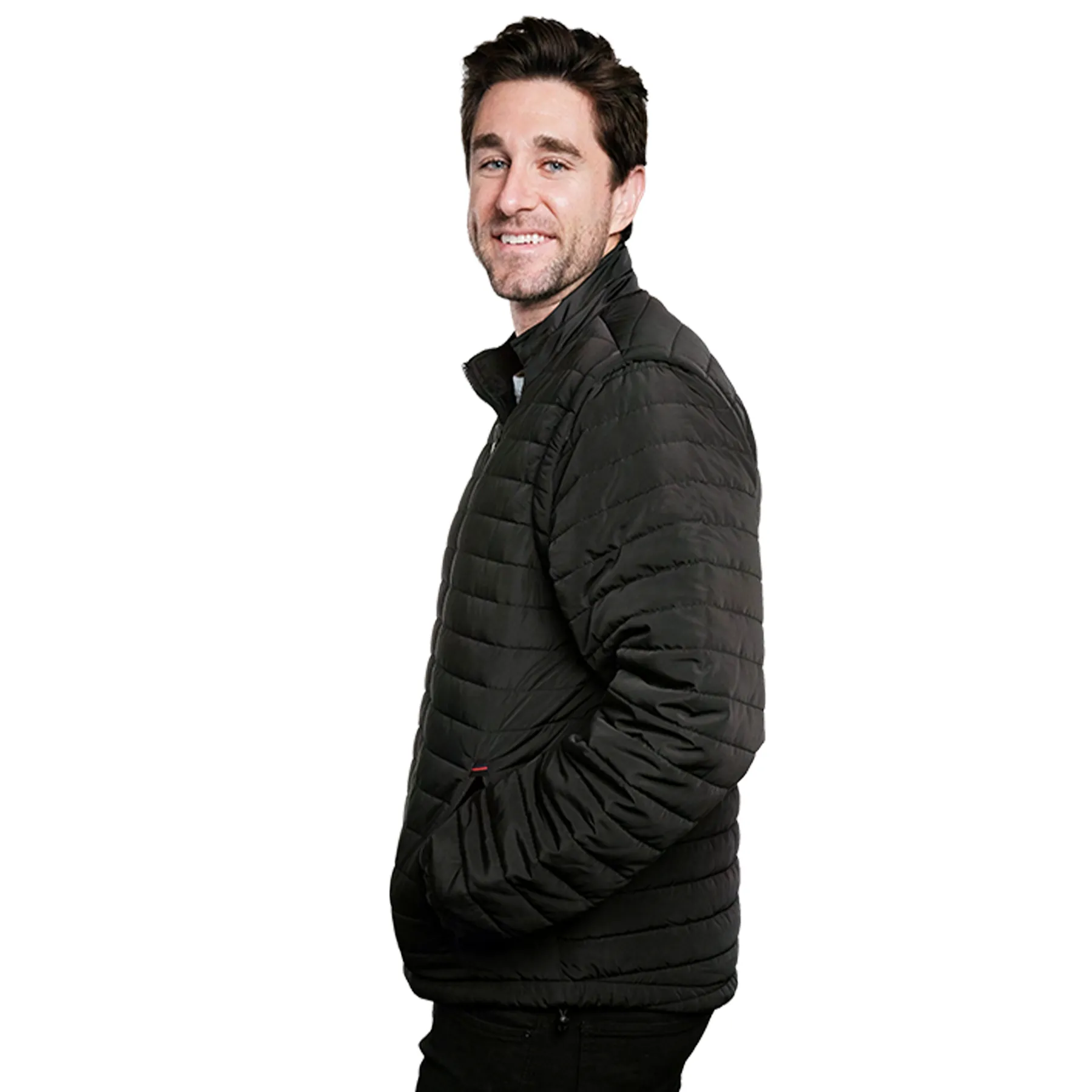 Marwin Sports Puffer Men's Jacket Removable Arms - Black