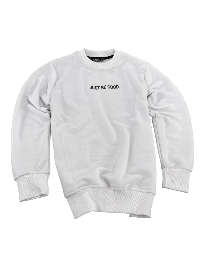 Men's White Sweatshirt lightweight Long Sleeves Fleece