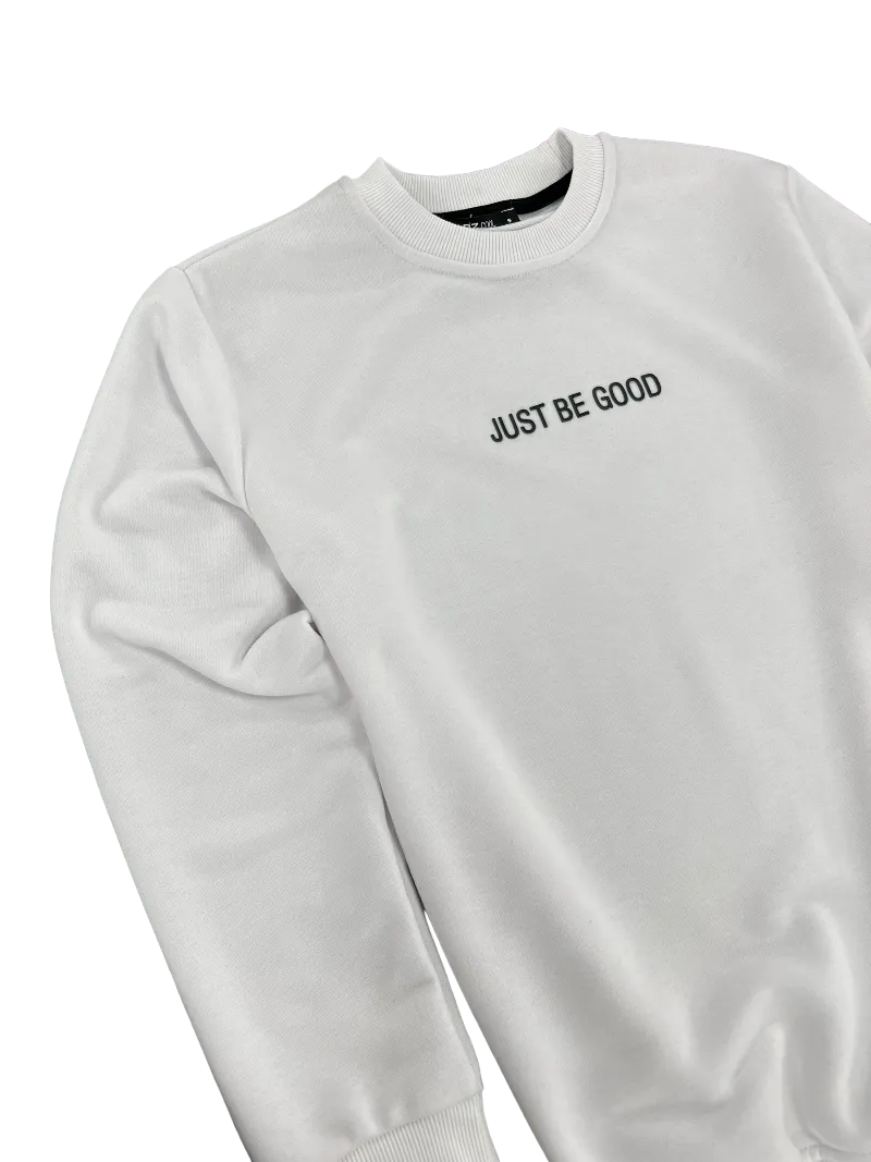 Men's White Sweatshirt lightweight Long Sleeves Fleece