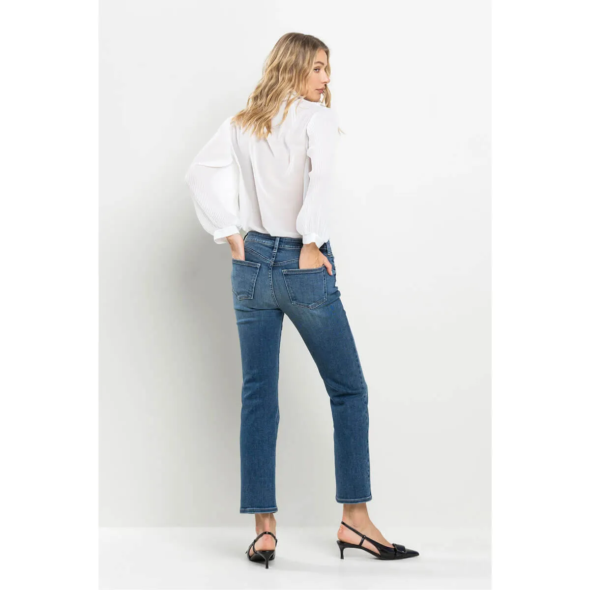 Mid Rise Ultra Stretch Slim Straight Jeans