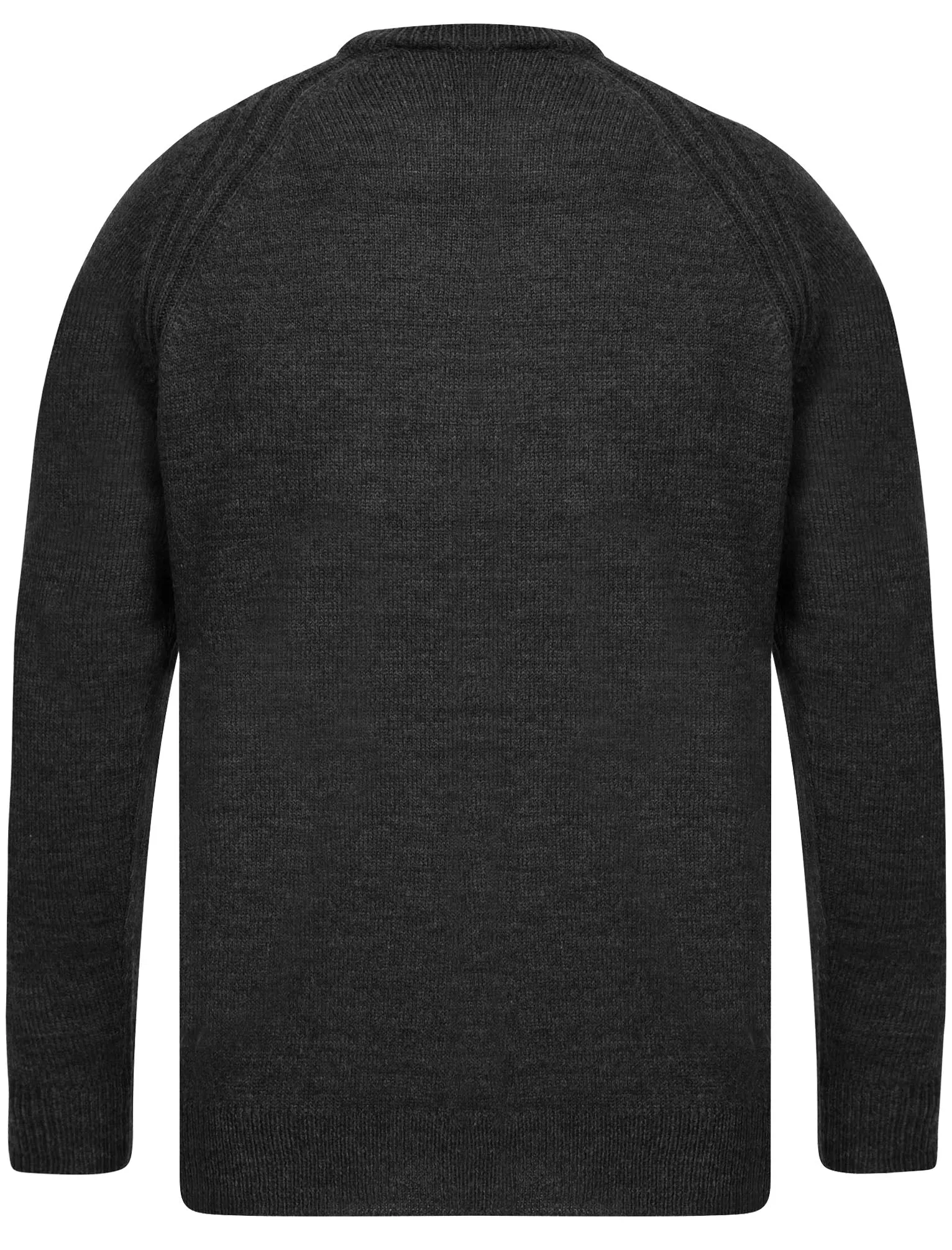 Morphy Ribbed Stitch Crew Neck Knitted Jumper in Charcoal Marl - Kensington Eastside