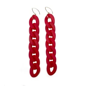 MPR x THE IMAGINARIUM: Velvet Matte Curb Small Chain Link Hooks in Red