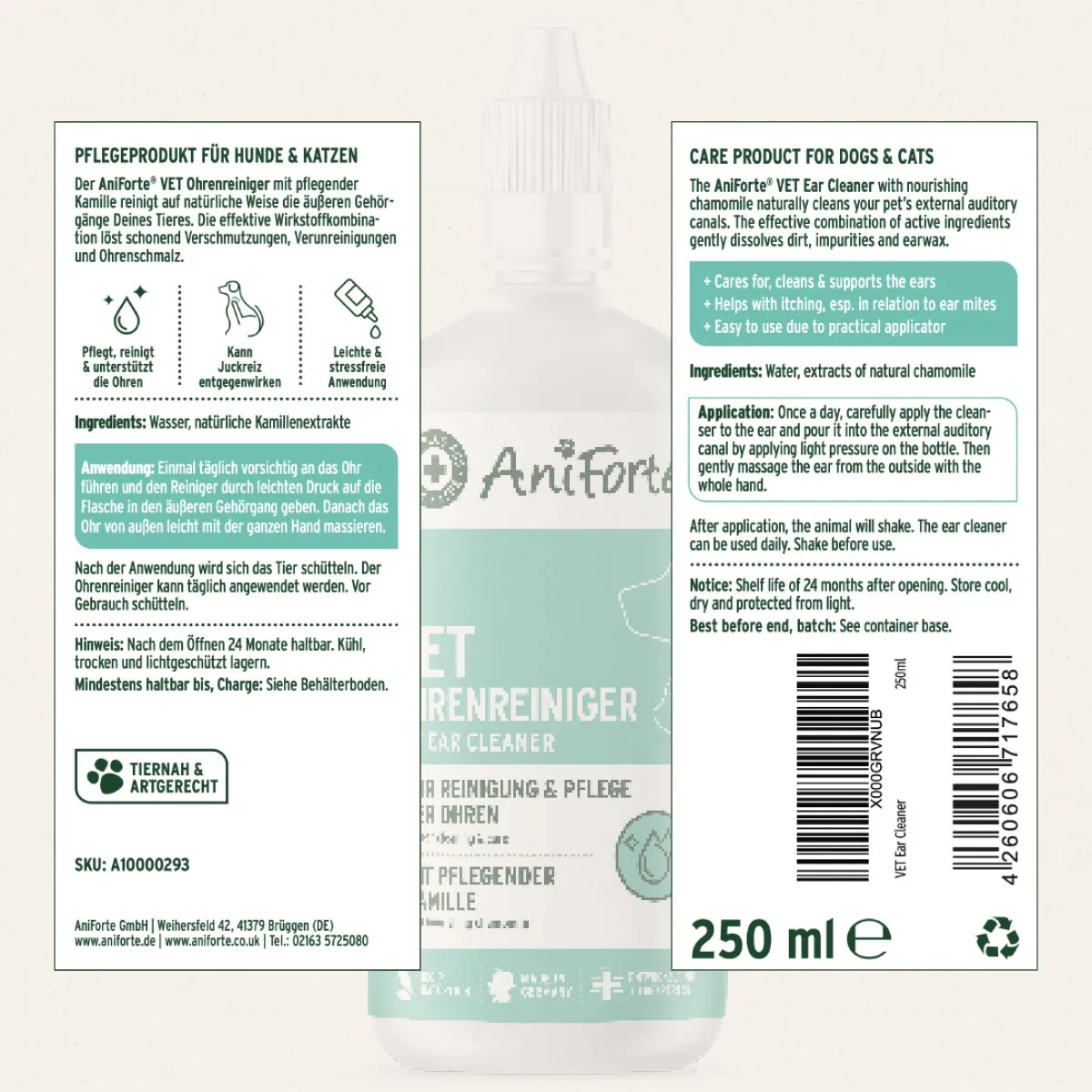Natural Vet Ear Cleaner - Soothing Camomile - 250ml