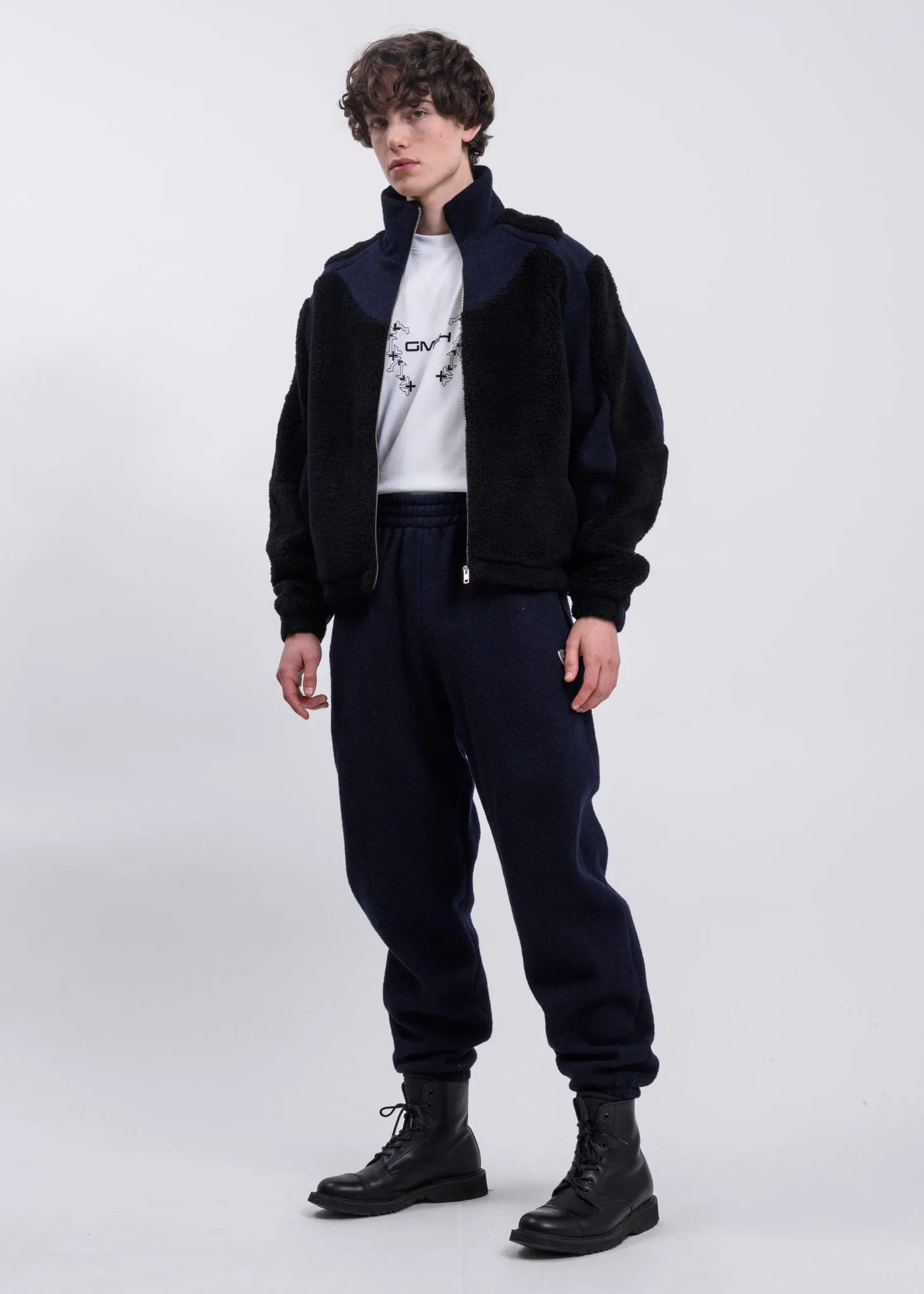 Navy and Black Two-Tone Fleece Jacket