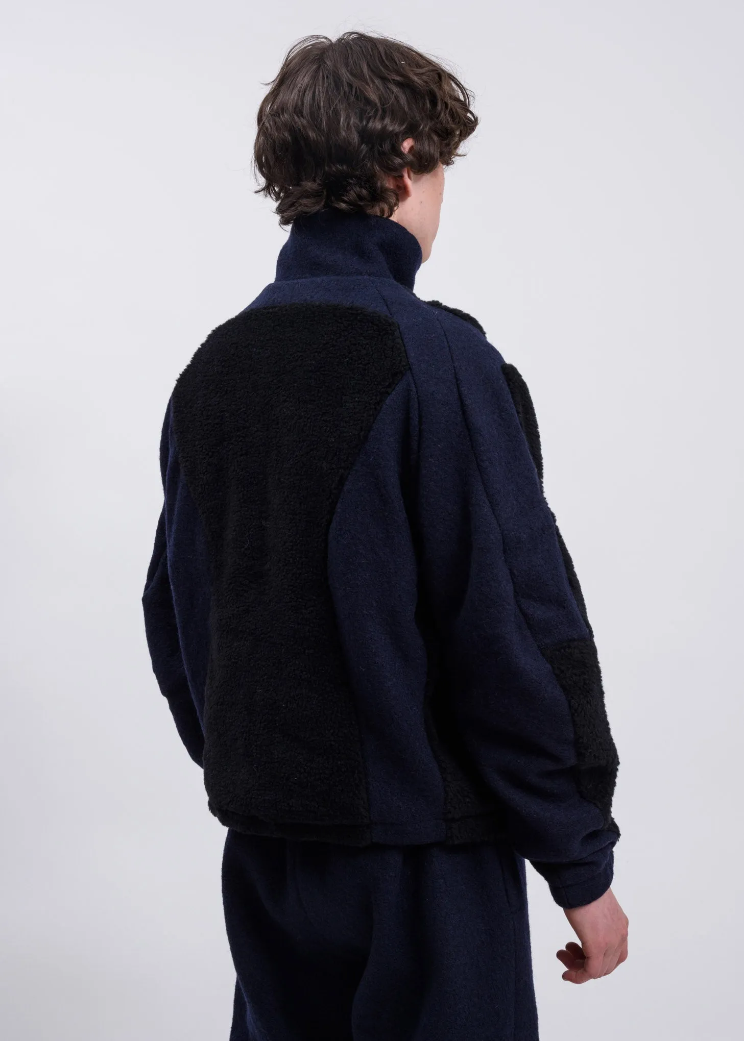 Navy and Black Two-Tone Fleece Jacket