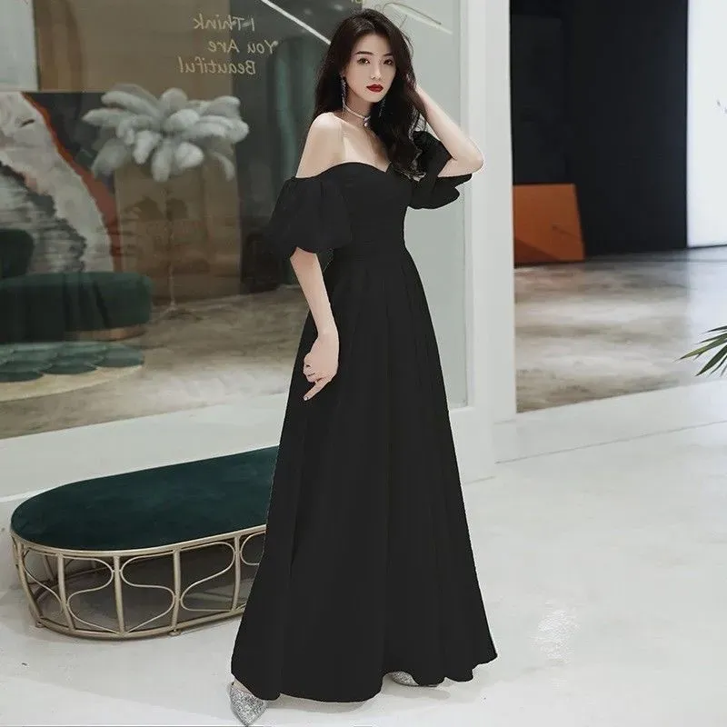 New long off shoulder women bridal wedding dress prom evening party gown     S5435