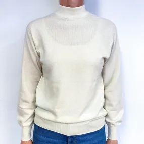 New Scottish Cream Cashmere Turtle Neck Jumper Medium