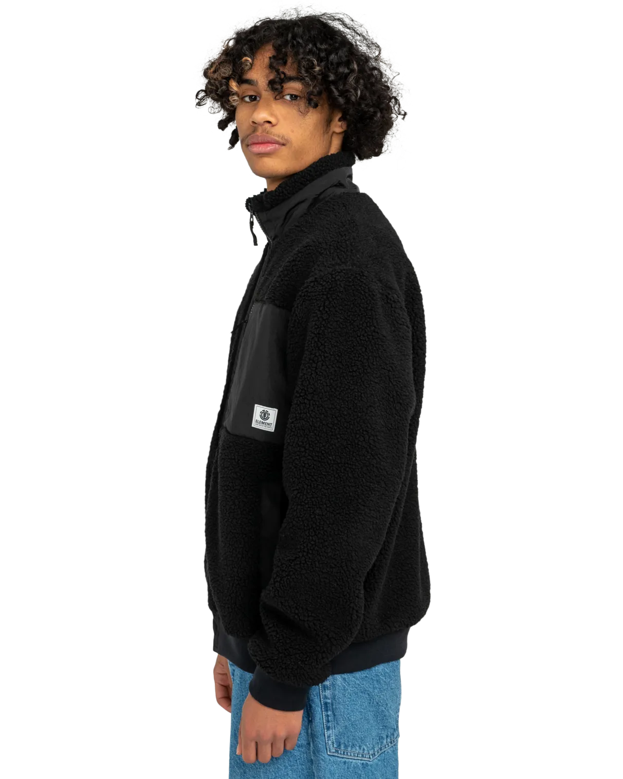 Oak Sherpa Jacket in Flint Black
