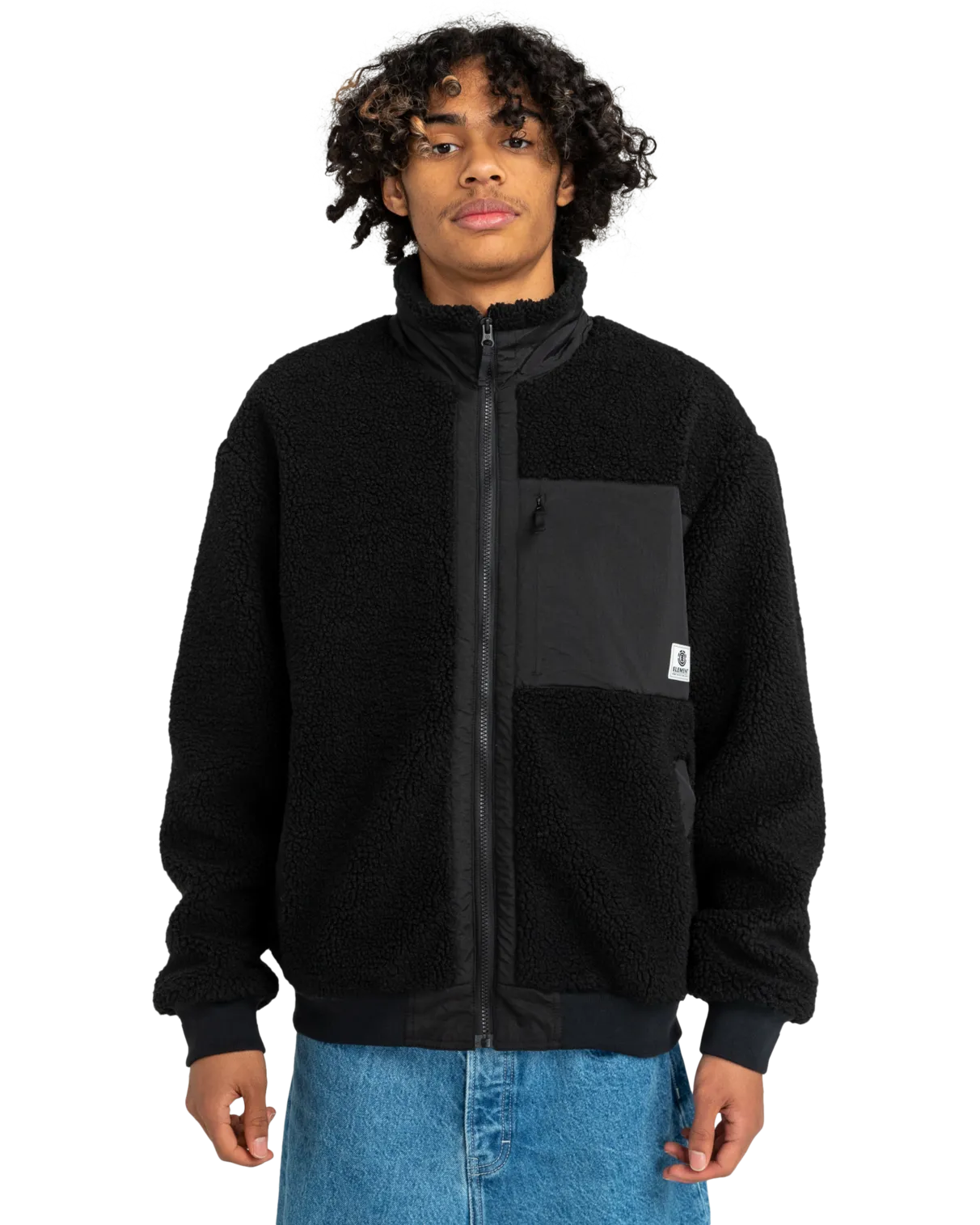 Oak Sherpa Jacket in Flint Black