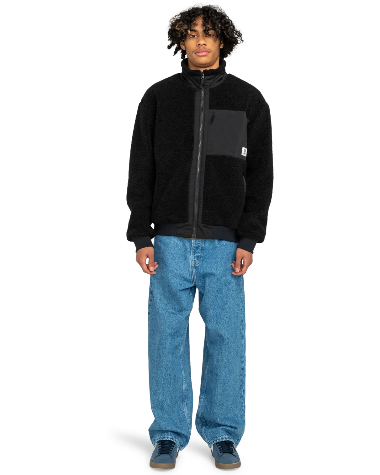 Oak Sherpa Jacket in Flint Black