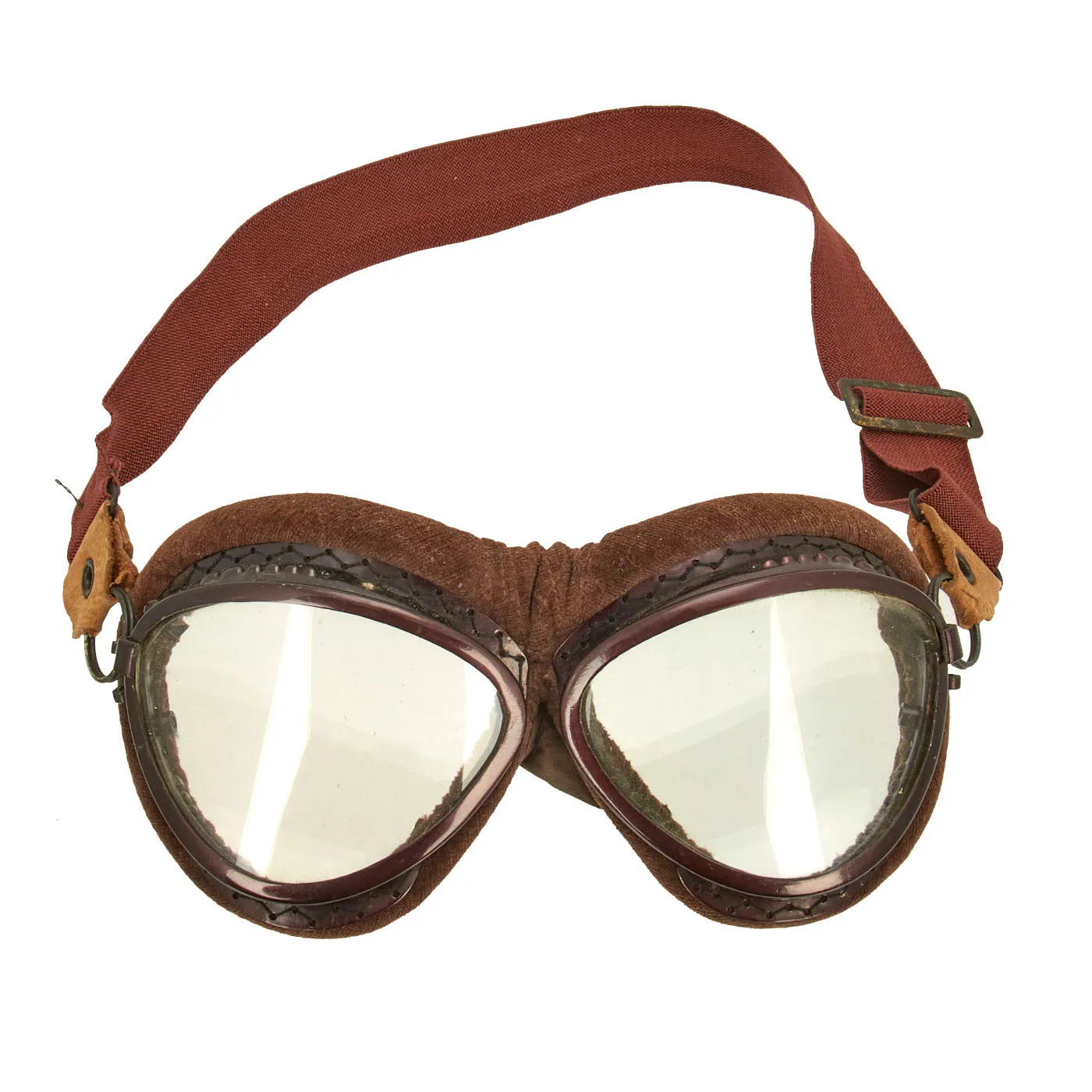 Original Japanese WWII 1941 Dated Leather Winter Flying Helmet with Pilot Goggles