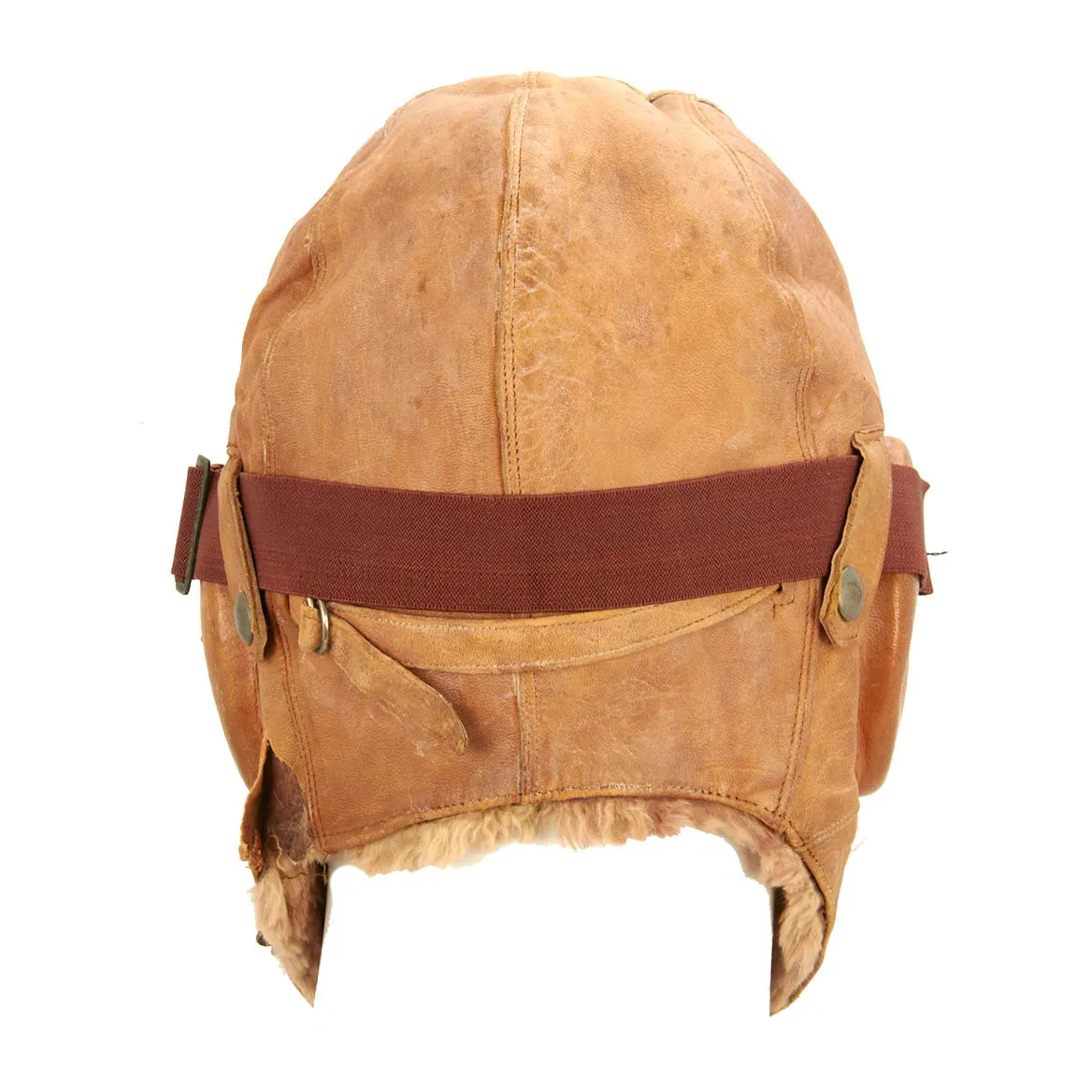 Original Japanese WWII 1941 Dated Leather Winter Flying Helmet with Pilot Goggles