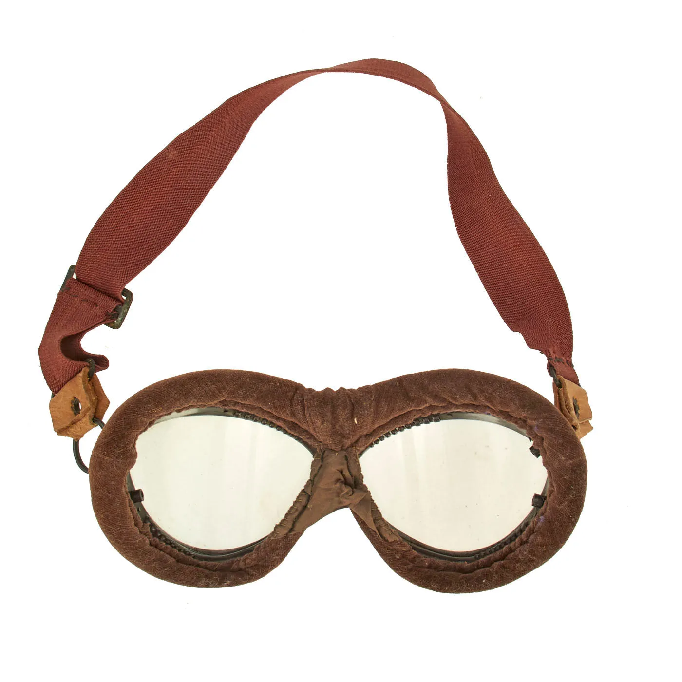 Original Japanese WWII 1941 Dated Leather Winter Flying Helmet with Pilot Goggles
