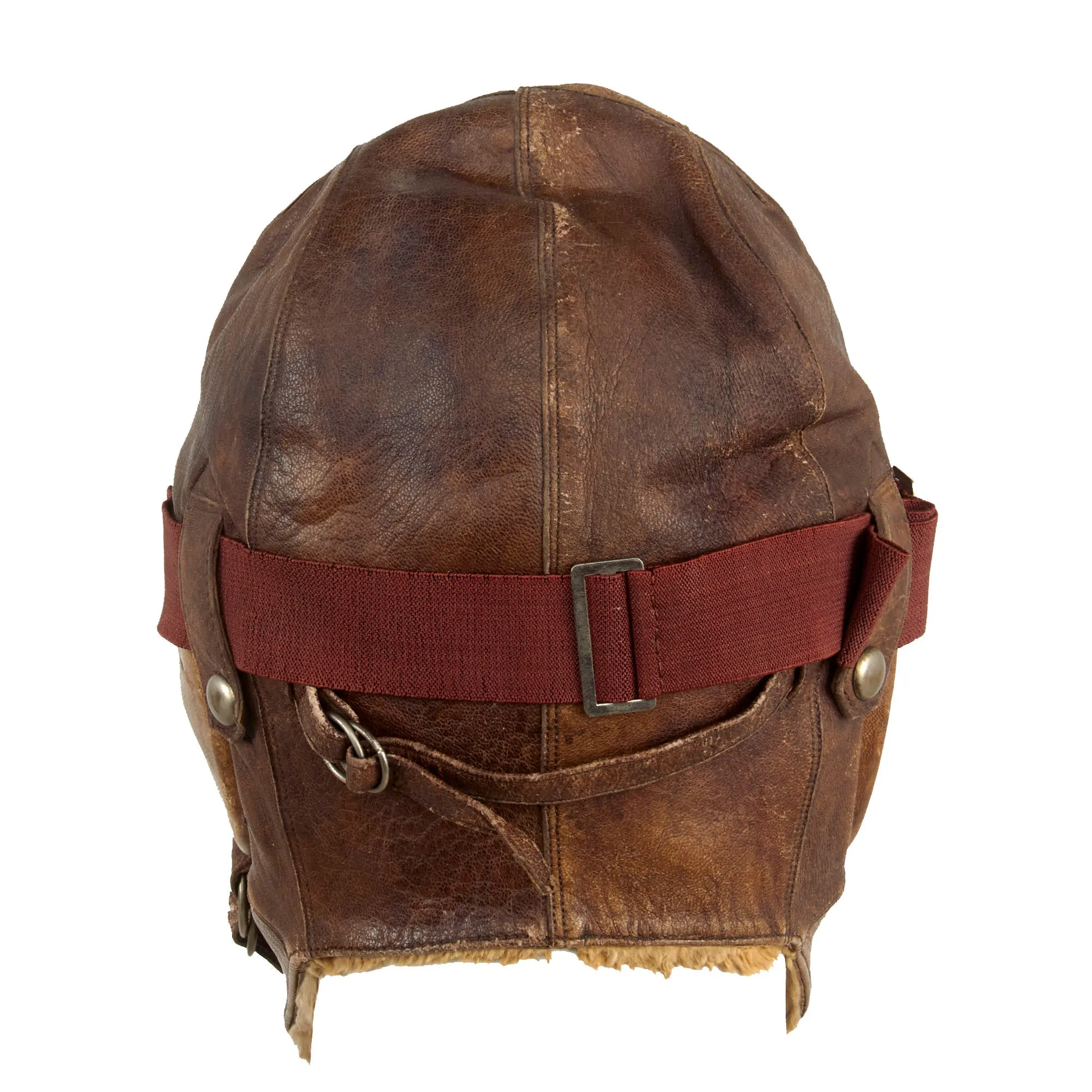 Original Japanese WWII 1942 Dated Leather Winter Flying Helmet with Pilot Goggles