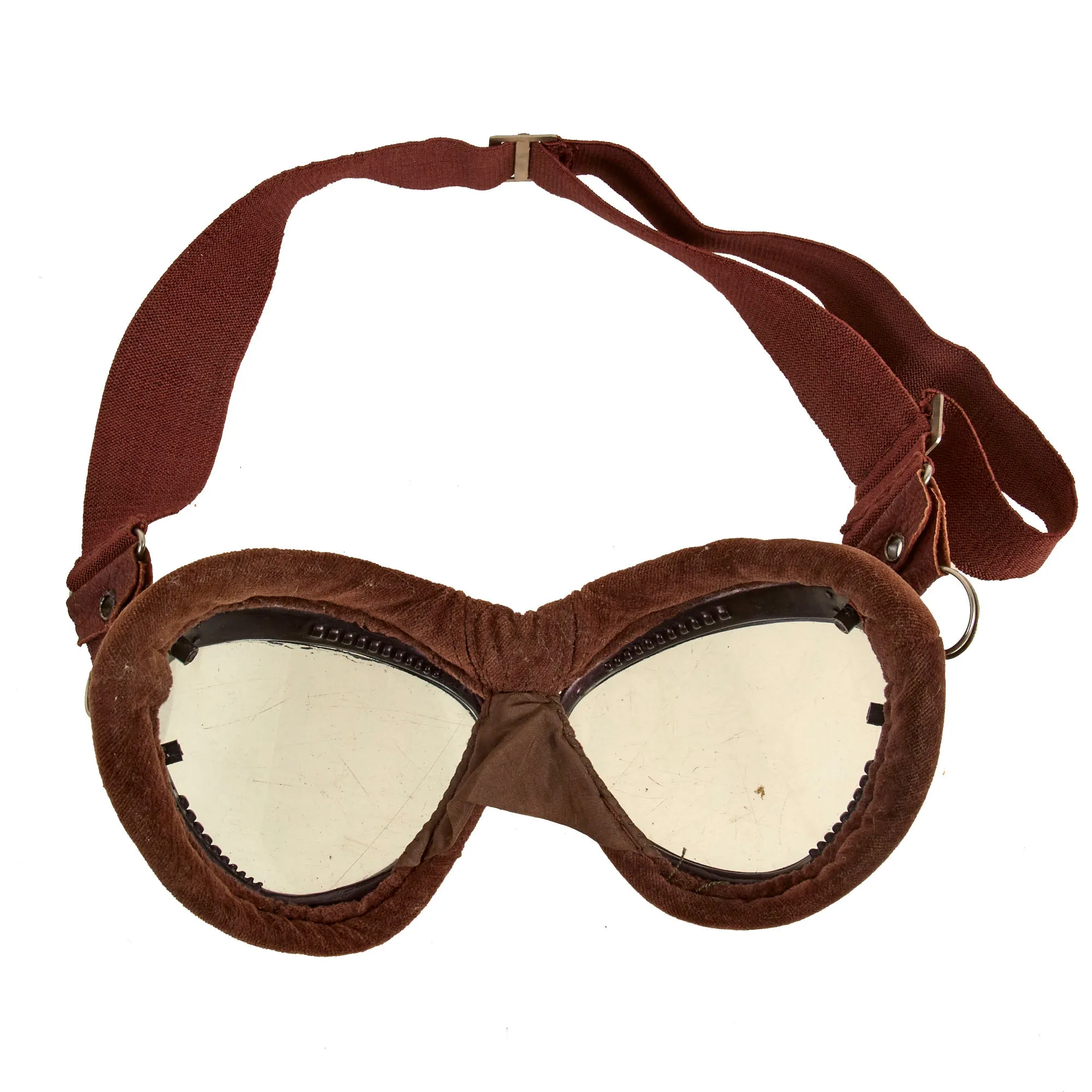 Original Japanese WWII 1942 Dated Leather Winter Flying Helmet with Pilot Goggles