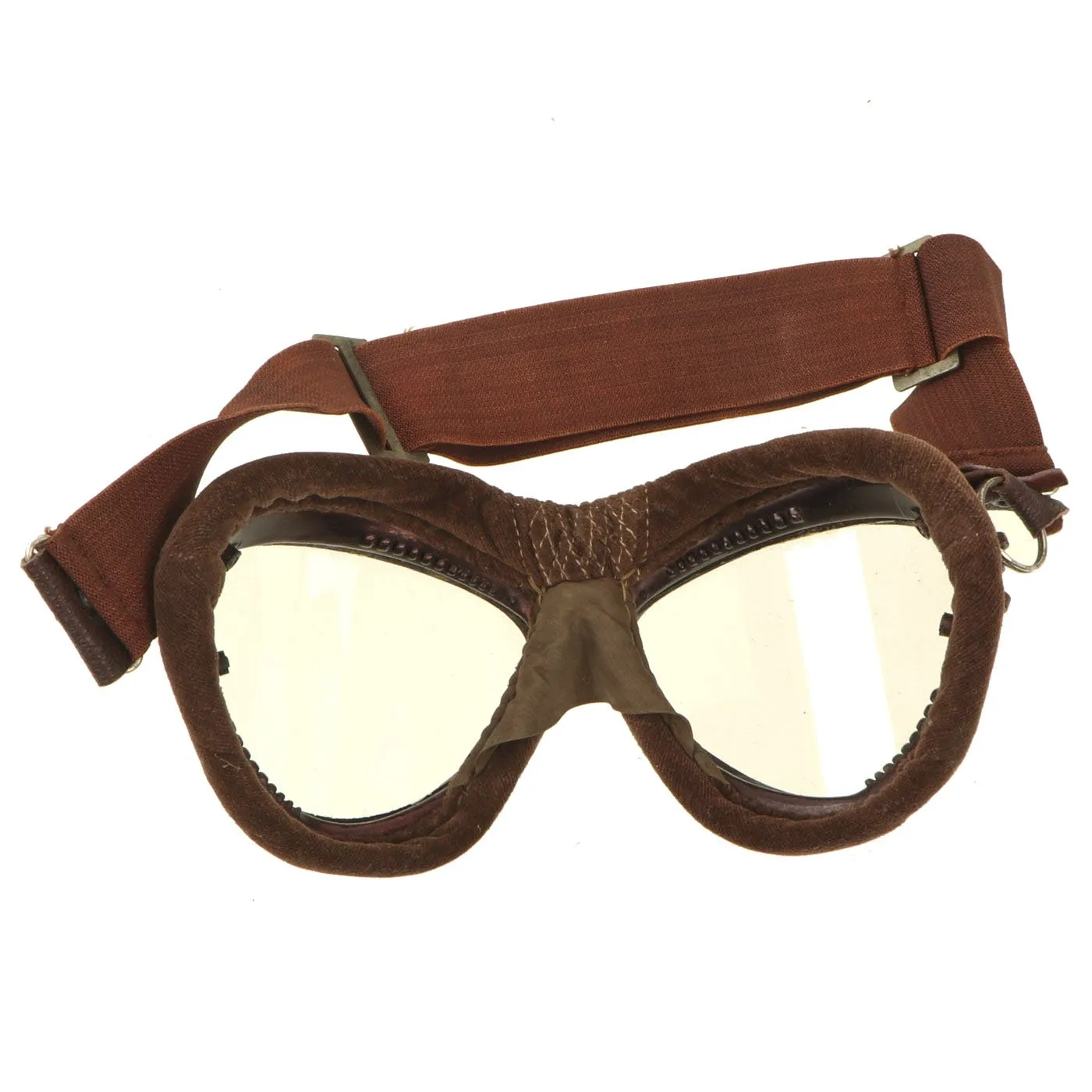 Original Japanese WWII Leather Flying Helmet with Pilot Goggles in Case