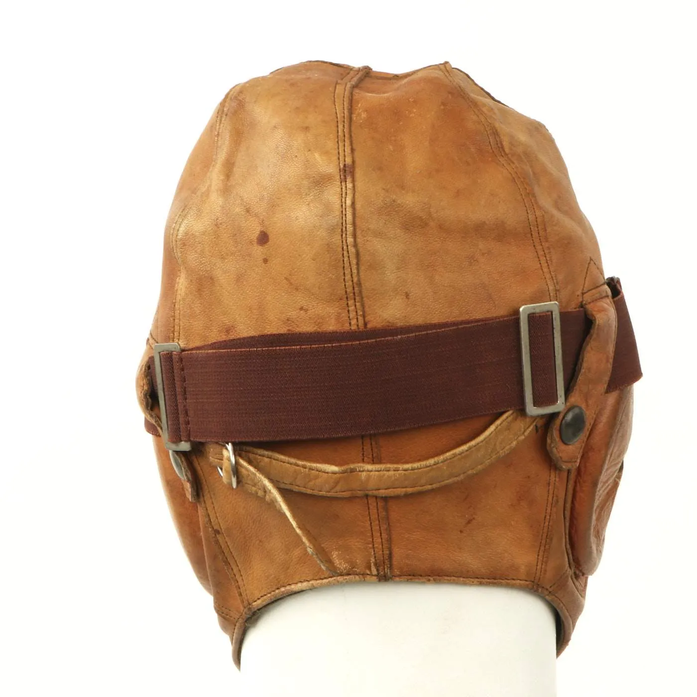 Original Japanese WWII Leather Flying Helmet with Pilot Goggles in Case